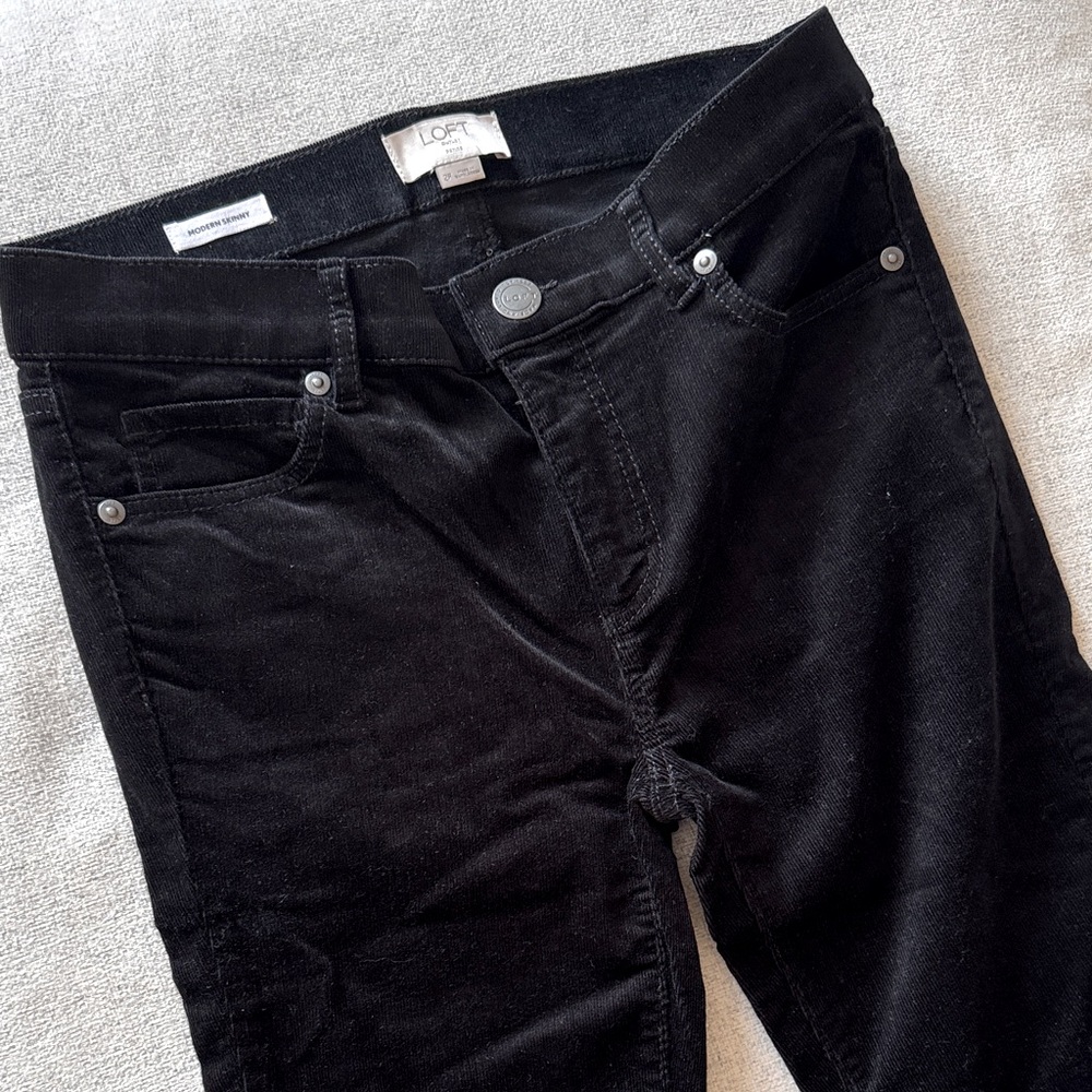 LOFT Black Modern Skinny Corduroy Pants